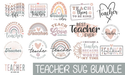 Teacher Retro SVG Bundle.