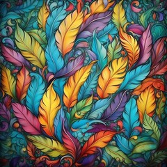  Pattern of colorful feathers