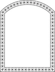 Segmental Arch rectangular frame architectural window door ornate flower frame floral leaf borders natural blossom decoration wedding card anniversary celebration beautiful arabesque motif pattern
