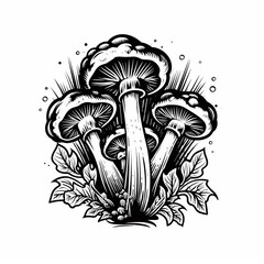 vector black and white modern realistic print gourmet