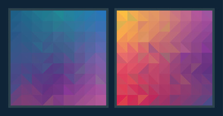 Set of Abstract Colorful Polygonal Shape Background
