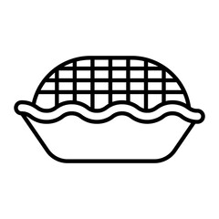 Caked Cake Thin Line Icon
