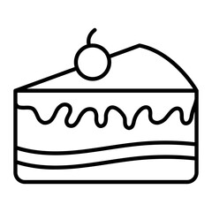 Cake Thin Line Icon