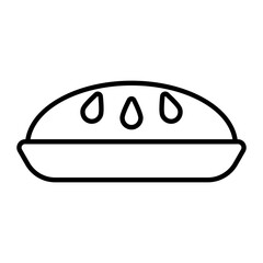 Obraz premium Baked Cake Thin Line Icon
