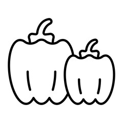 Paprika Thin Line Icon