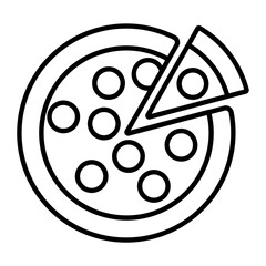 Pizza Thin Line Icon