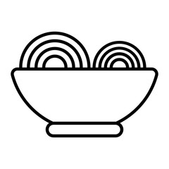 Noodles Thin Line Icon