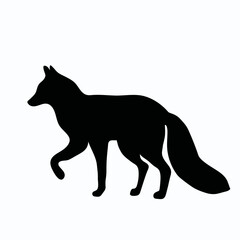 Fox silhouette isolated on white background.Vector.