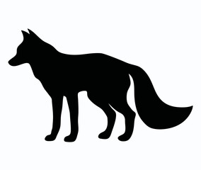 Fox silhouette isolated on white background.Vector.