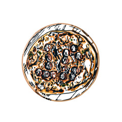 Pie color sketch with transparent background