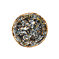 Pie color sketch with transparent background