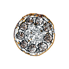Pie color sketch with transparent background