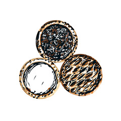 Pie color sketch with transparent background