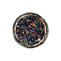 Pie color sketch with transparent background