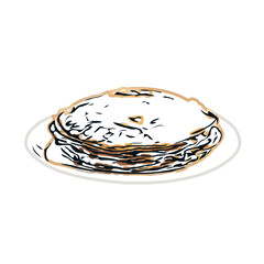 Pie color sketch with transparent background