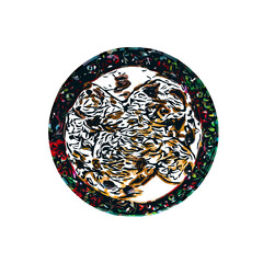 Pie color sketch with transparent background