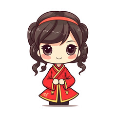 a girl wearing traditional Chinese clothes in red style 4