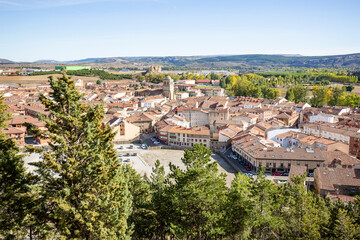 Fototapeta na wymiar cityscape over Aguilar de Campoo, province of Palencia, Castile and León, Spain
