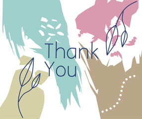 Creative Thank You Card Vector Template. This Thank you card can be used for wedding gift, events, birthday gift, friendship party and charity donation work. memphis art background