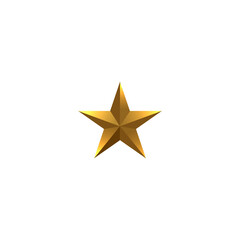 golden star isolated on white background