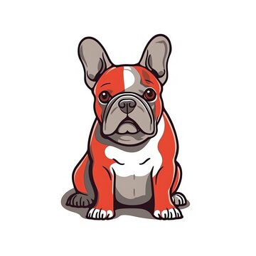illustration of a french bulldog, simple, vector, minimal