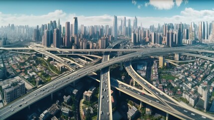 fantasy futuristic megalopolis build by human civilizacion, ai tools generated image