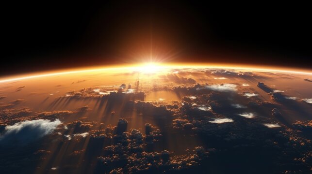 beautiful sunrise over the planet Earth, ai tools generated image
