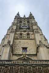 Fototapeta na wymiar Clock tower of Canterbury cathedral in the city of Canterbury, Kent, UK