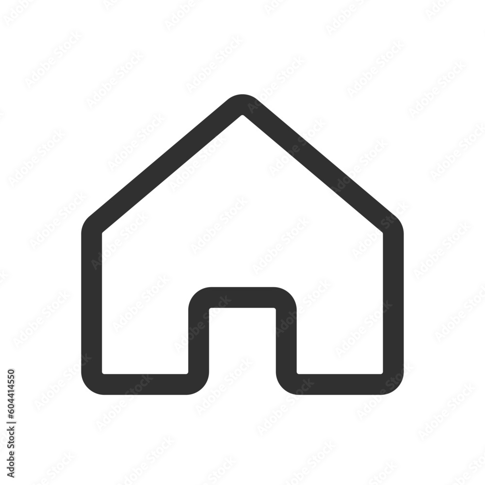 Poster minimal modern home, homepage, base, main page, house push button icon emblem symbol, sign. 3d blue 