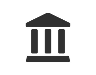 3d or flat bank icon. Museum icon vector illustration. Museum sign minimal style design. Bank building symbol.
