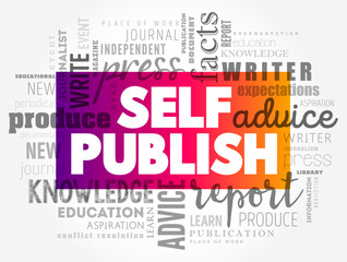 Self Publish text word cloud, business concept background