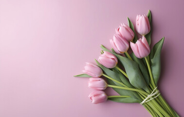 Blooming Love: A Mother's Day & Women's Day Tulip Frame Template, generative AI