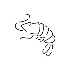 Sea food line icon. Fish restaurant icon. White meat suitable for info graphics, websites and print media. Black and white flat