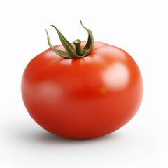 Fresh red tomato vegetable isolated image on white background