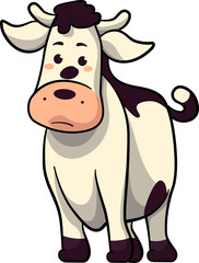 Cute cow mascot with outline