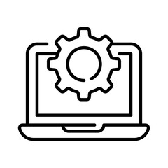 laptop setting vector design in trendy style, system configuration icon