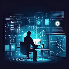 Cyber Security Illustration, Generative AI