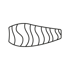 Sea food line icon. Fish restaurant and White meat. Fresh salmon fish icon in thin line style