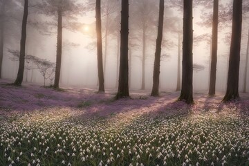 Naklejka premium morning in the forest