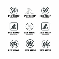 set of pet shop logo vector icon