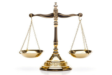 Balancing Justice: Gold Brass Scale Symbolizing Law and Order, generative AI