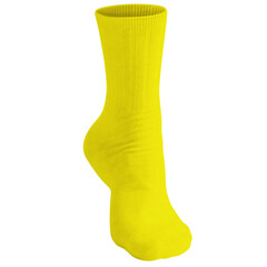 Use this Front View Beauty Sock Mockup In Pure Sunshine Color and everything becomes more realistic.