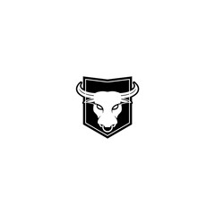 Shield Bull logo isolated on white background