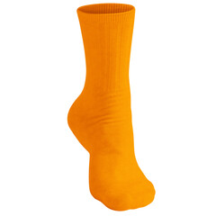 Use this Front View Beauty Sock Mockup In Flame Orange Color and everything becomes more realistic.