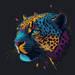 Artwork of a leopard. Created with generative AI