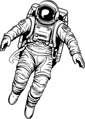Astronaut Man Line Art