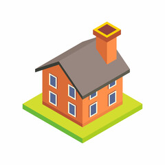 Isometric vector illustration of tiny house.