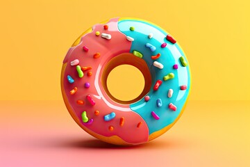 Donuts -  isolated background  - Generative AI