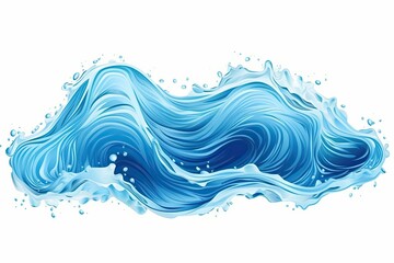 A wave surface isolated on a white background - Generative AI
