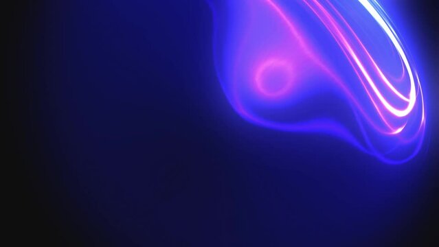 atmospärische energiegeladene neonfarbende leuchtende Lichtanimation, LED, Laser, blau, lila, violett, schwarz